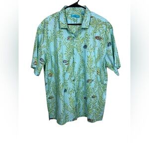 Tori Richard Fish Button Front Shirt Size XL